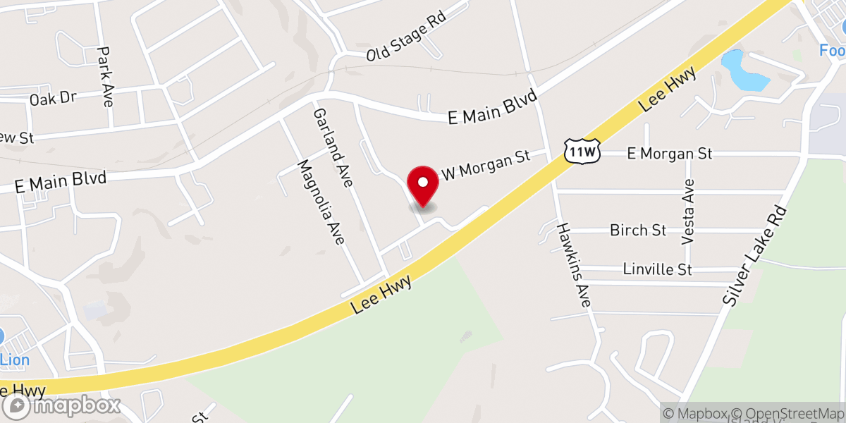 Map showing location of Patsy's Bakery & Deli