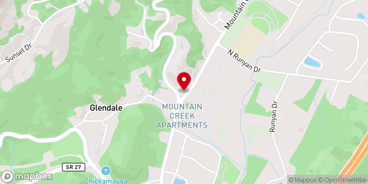 Map showing location of Mountain Creek Baptist Church