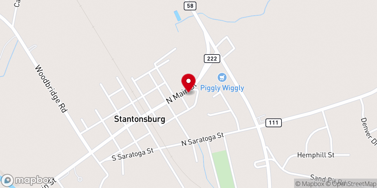 Map showing location of Greater Zion Church