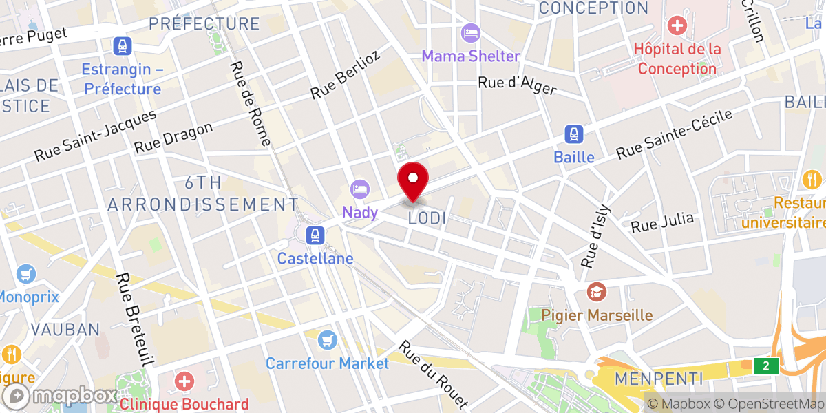 Map showing location of Église Réformée Évangélique Marseille Friedland