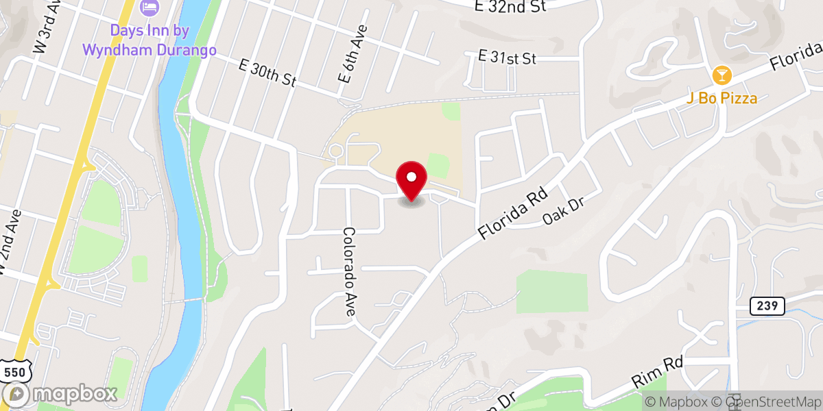 Map showing location of Foursquare Gospel Church