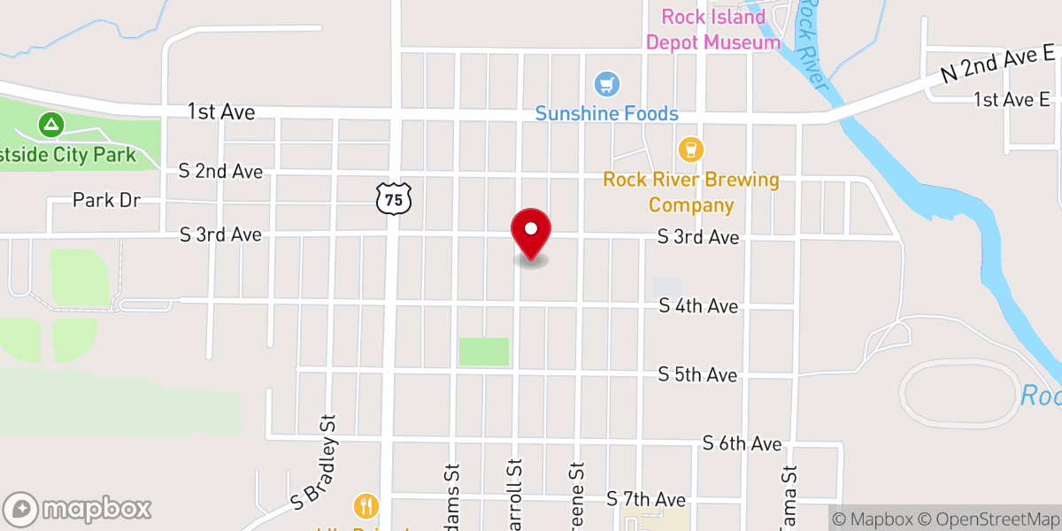 Map showing location of The Rock Community Church