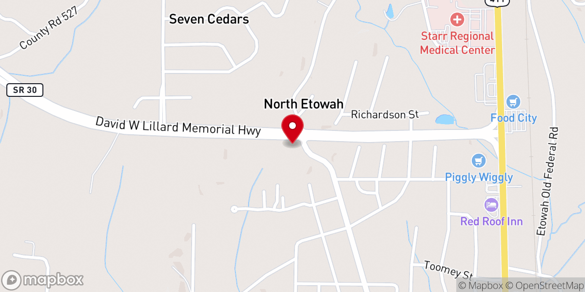 Map showing location of Calvary United Pentecostal Church