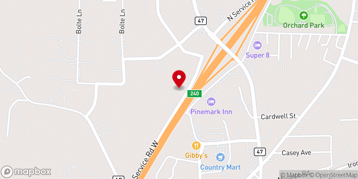 Map showing location of Roots Church