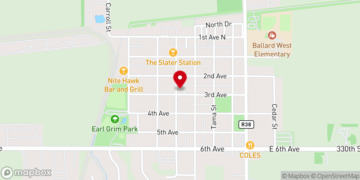 Map showing location of Bethlehem Lutheran Church