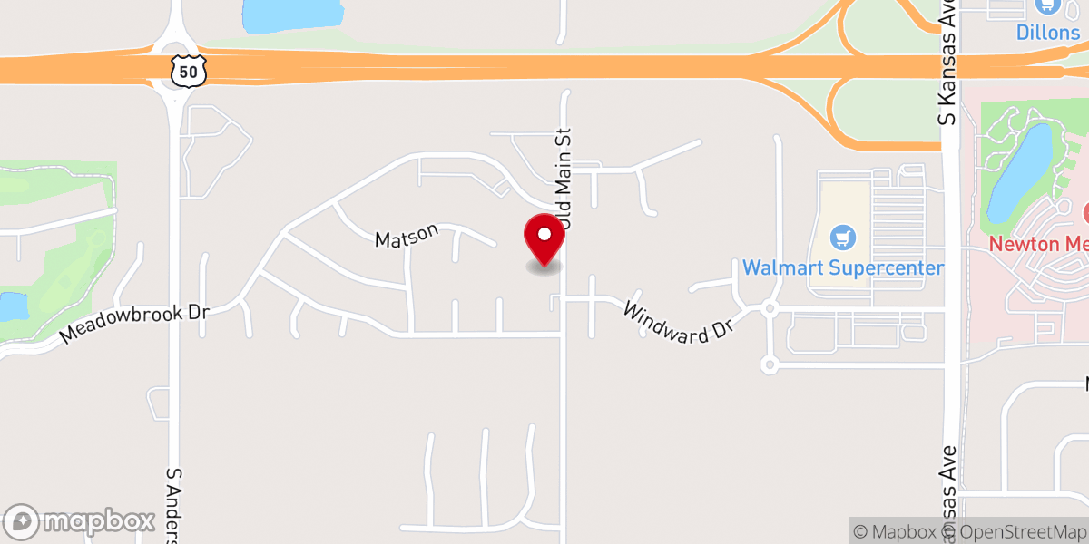 Map showing location of Old Main St. Church of Christ