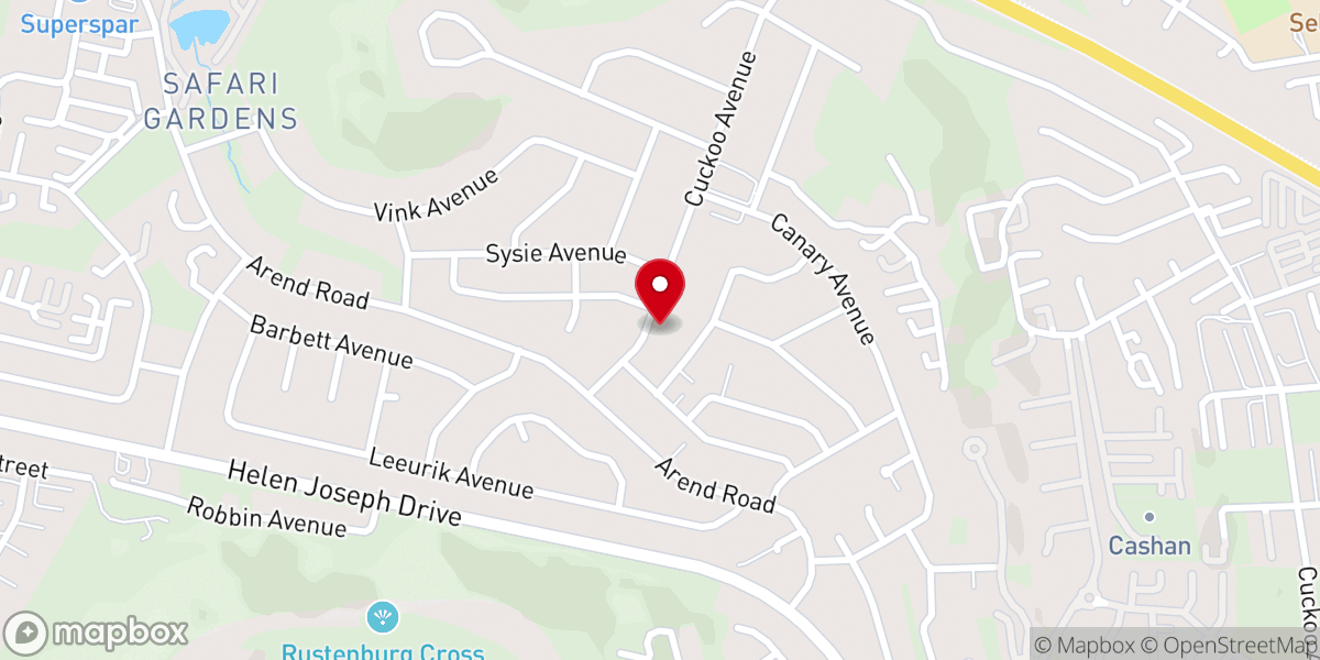 Map showing location of Rustenburg Tuine Gemeente