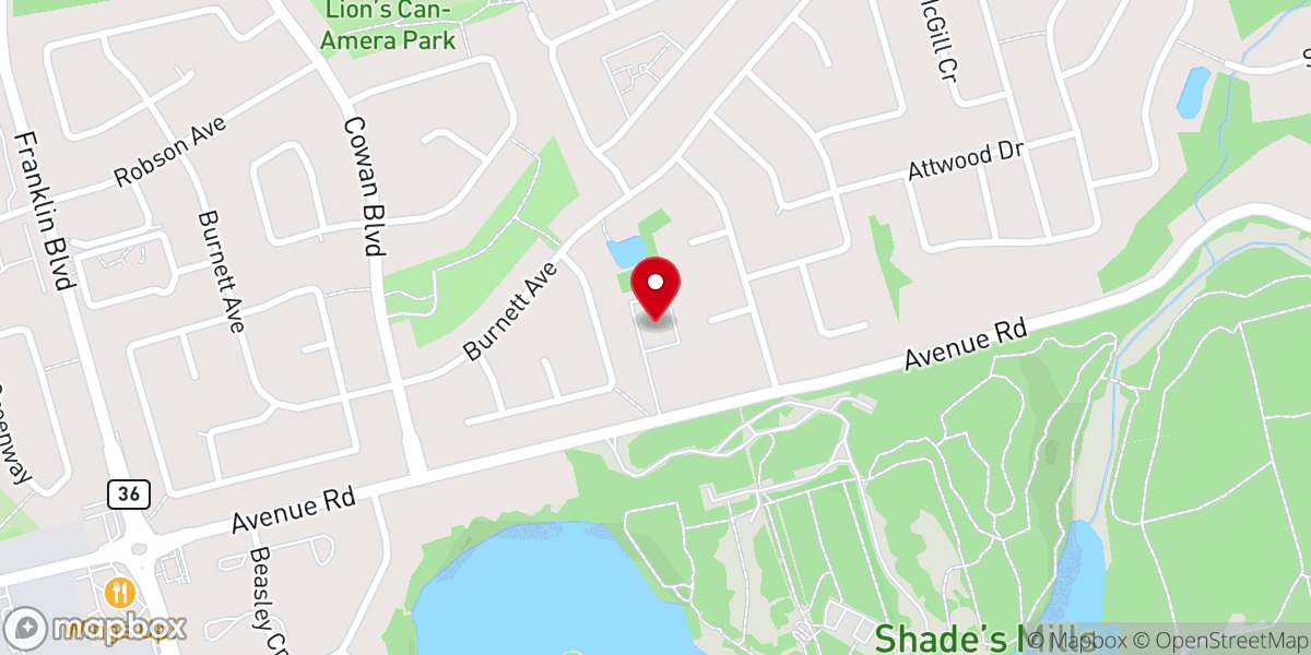 Map showing location of Avenue Road Baptist Church
