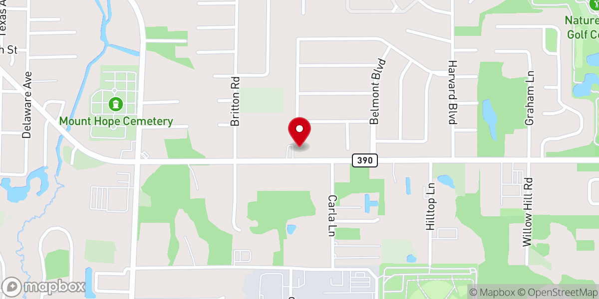 Map showing location of Temple Baptist Church