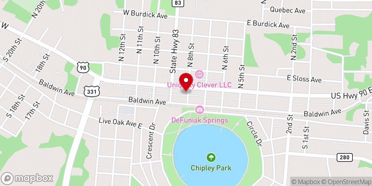 Map showing location of Smith Sign & Printing