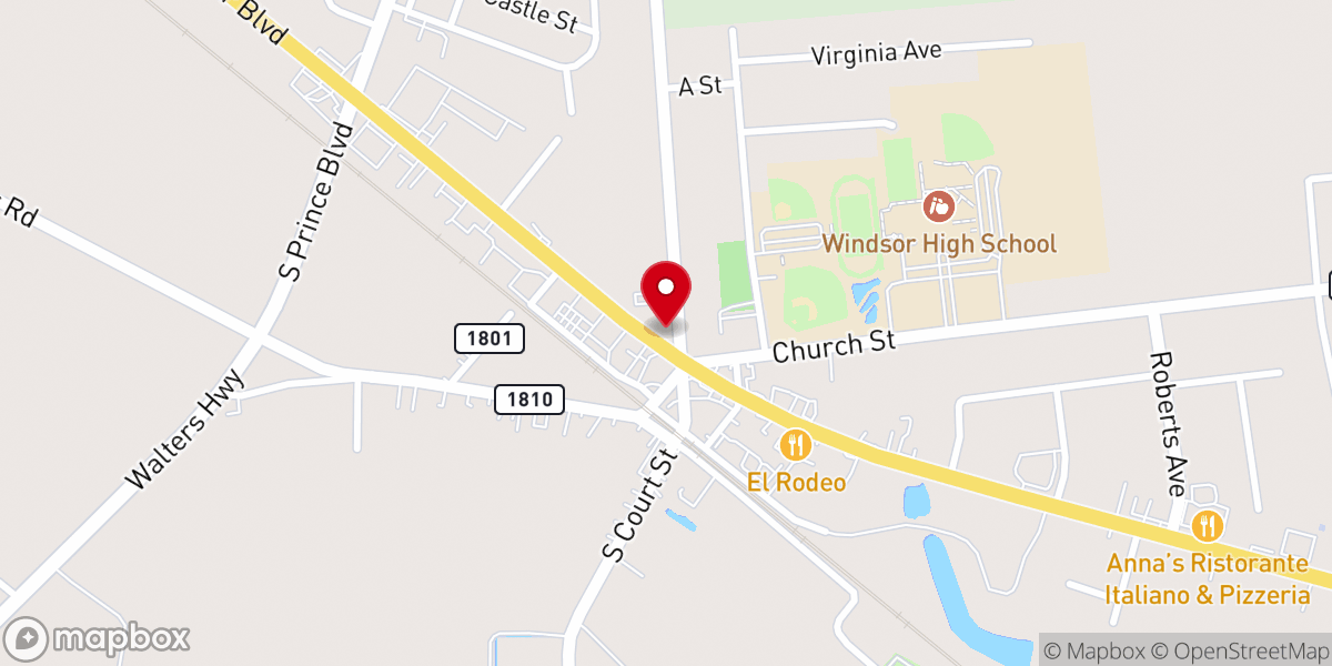 Map showing location of Windsor Congregational Christian Church