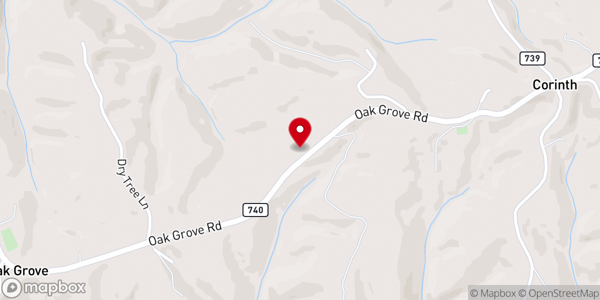 Map showing location of Woodlawn Pent Holiness Church
