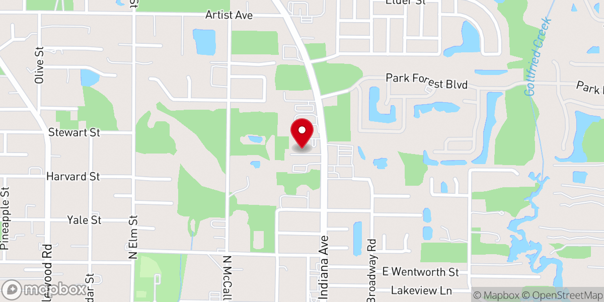 Map showing location of Grace by Faith Baptist Church