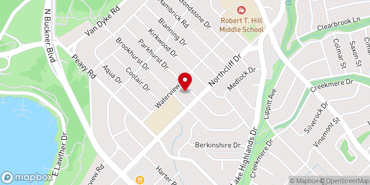 Map showing location of Lake Highlands Baptist Church