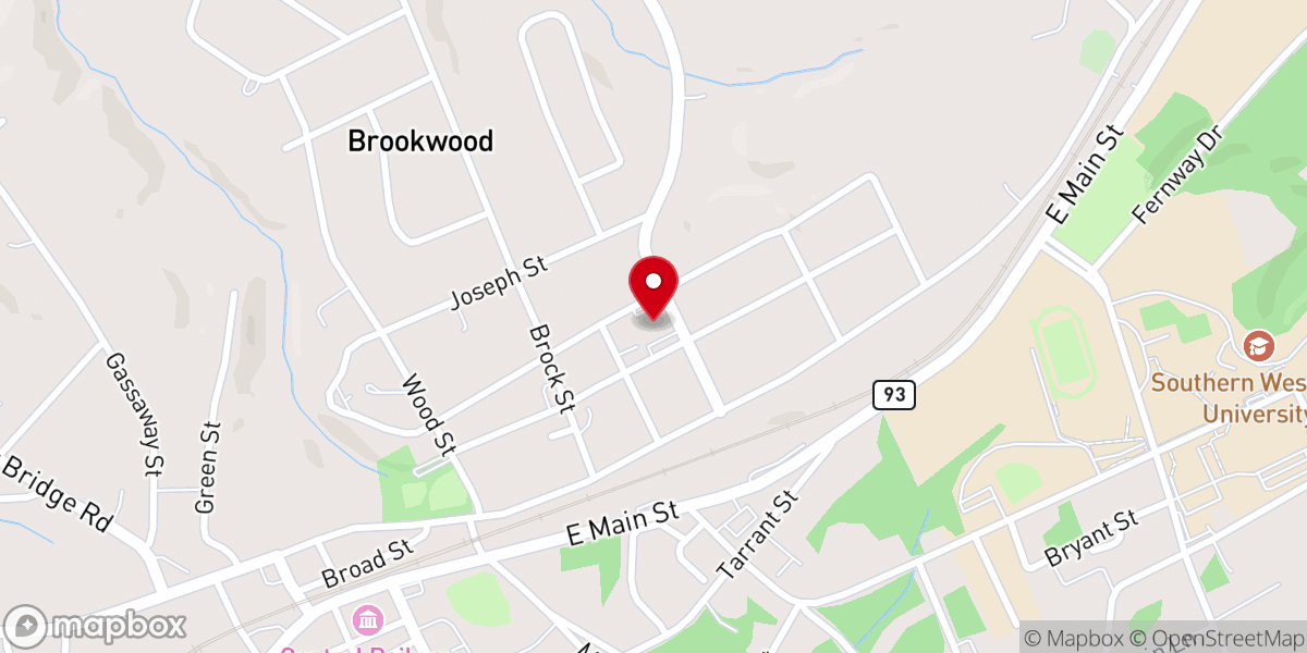 Map showing location of Central First Baptist Church
