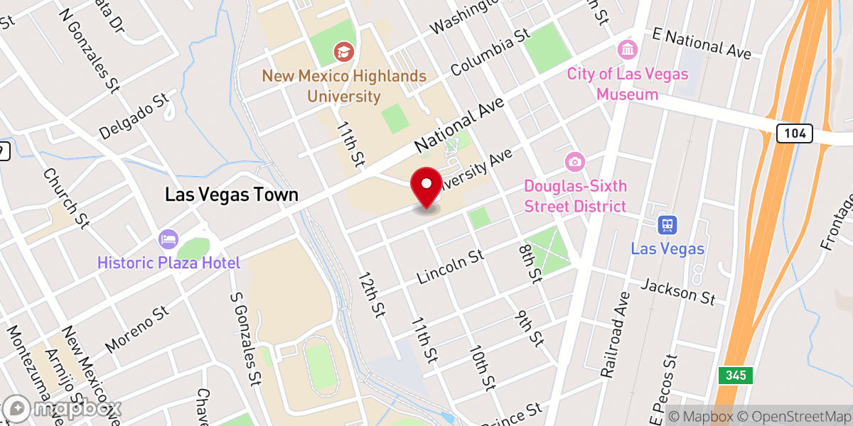 Map showing location of First Presbyterian Church