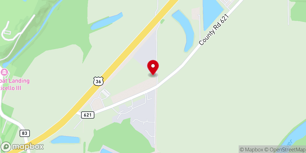 Map showing location of Crossroads Baptist Church and Schools