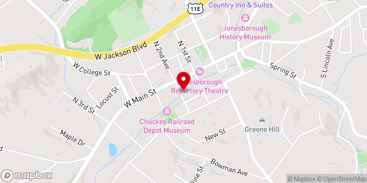 Map showing location of Jonesborough United Methodist Church annex