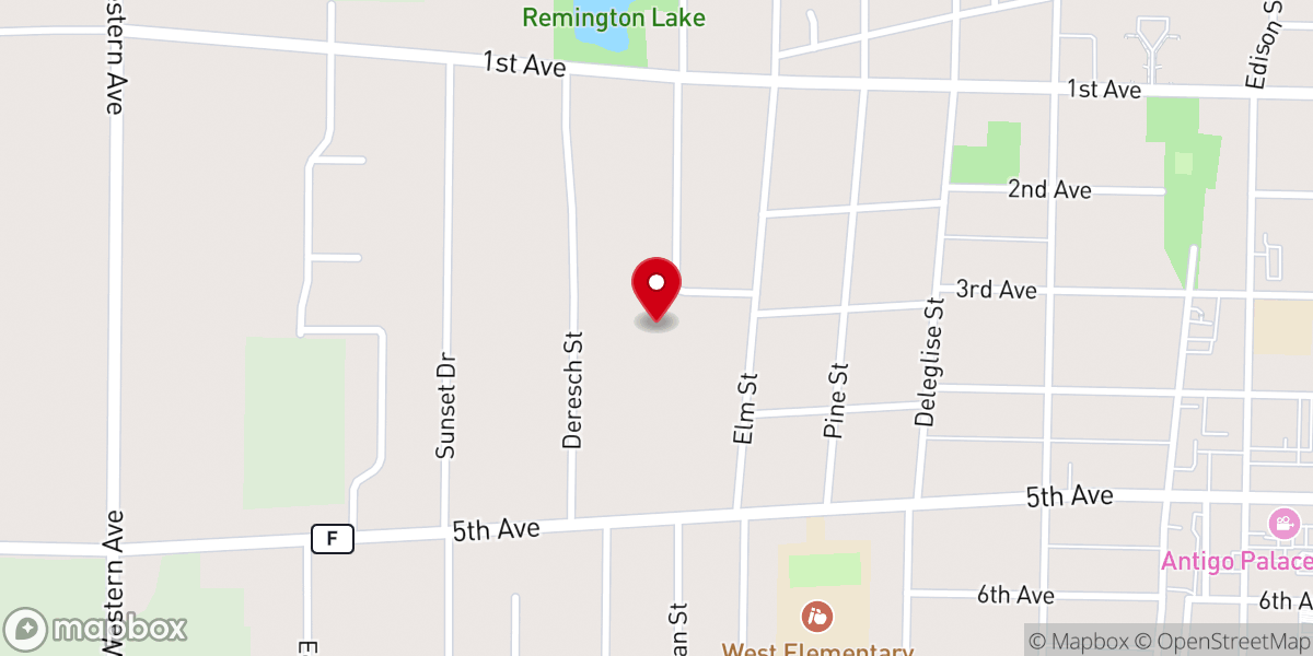 Map showing location of Antigo Seventh-day Adventist Church