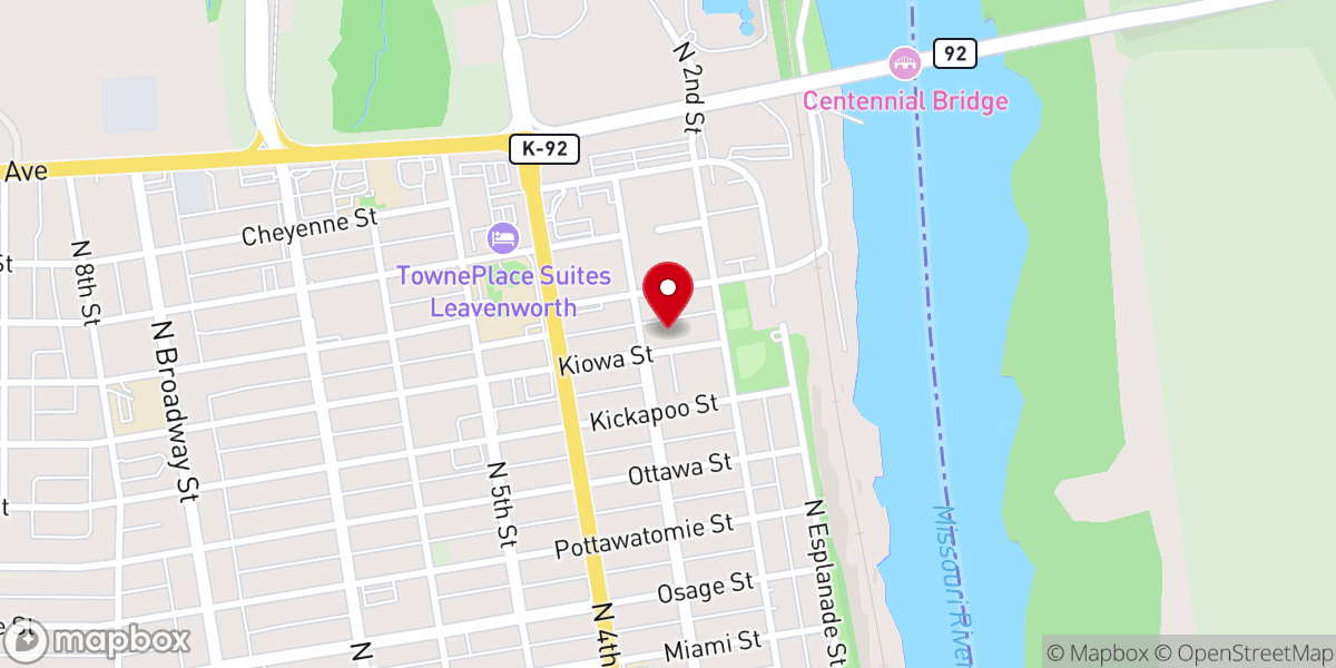 Map showing location of Leavenworth Tabernacle