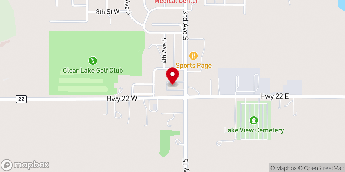 Map showing location of Trinity Evangelical Lutheran Church