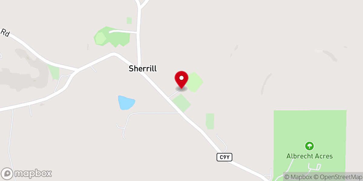 Map showing location of Sherrill Baseball Field
