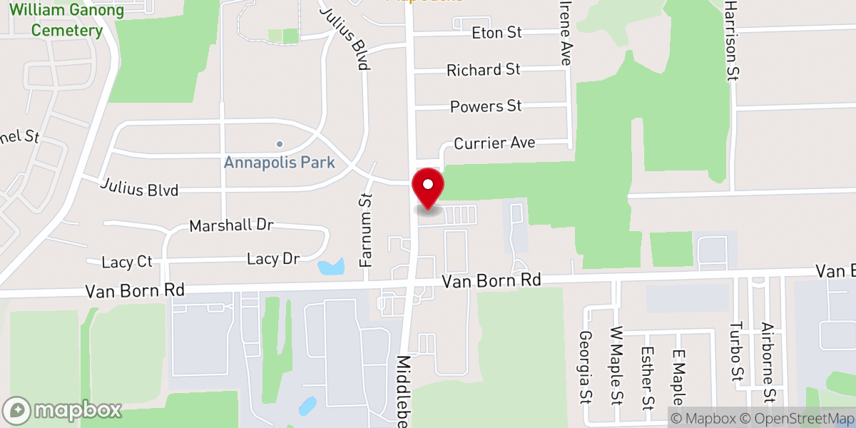 Map showing location of Beulah Baptist Church