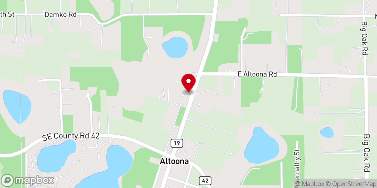 Map showing location of Altoona Methodist Church