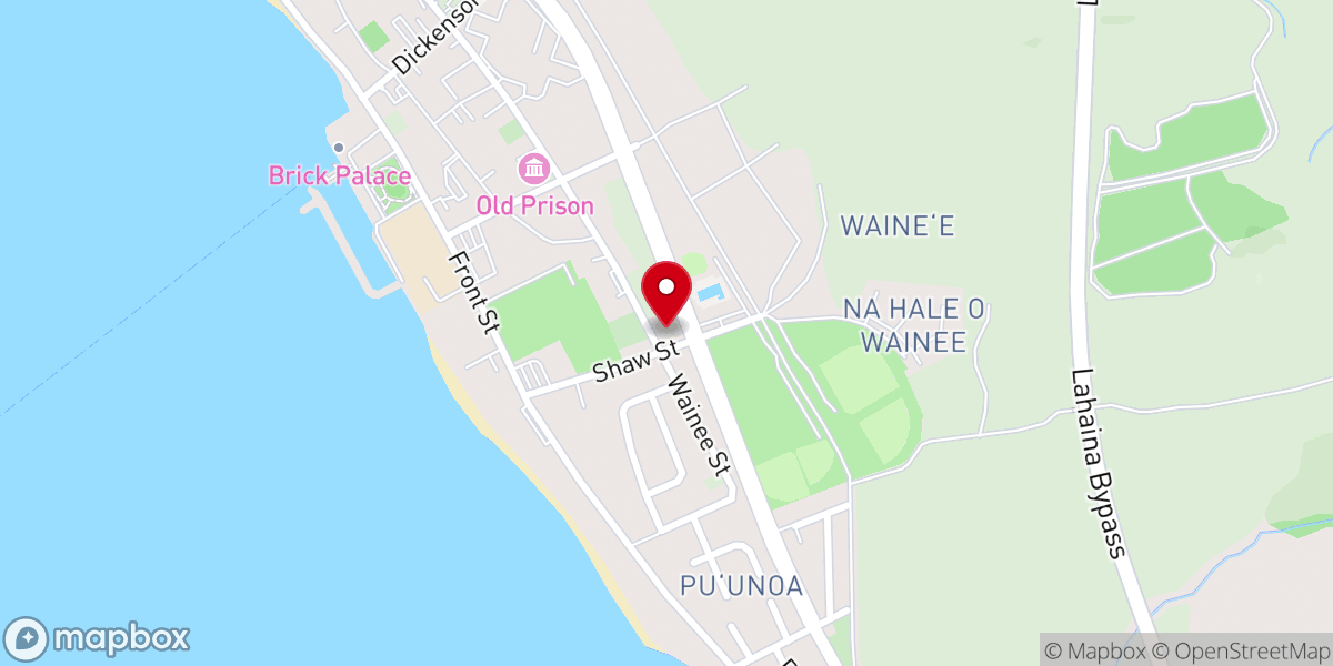 Map showing location of Lahaina Baptist Church
