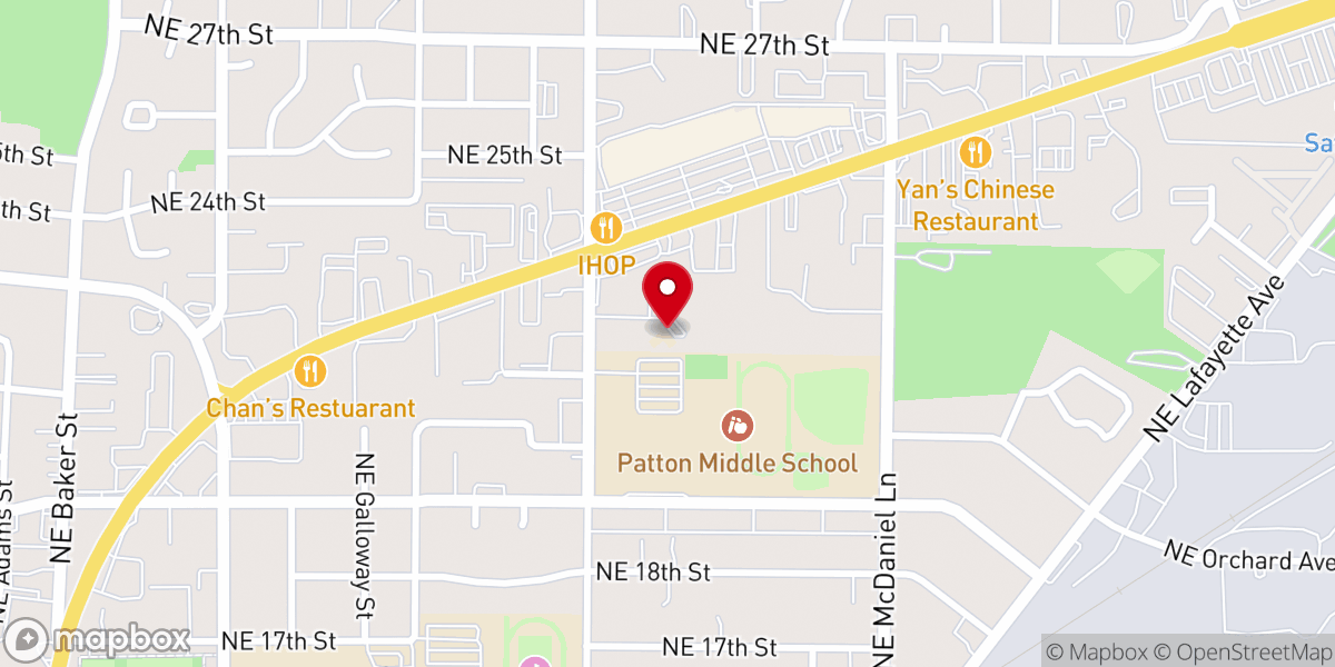 Map showing location of St John Lutheran Church
