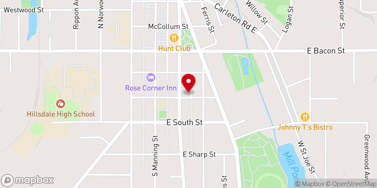 Map showing location of Love INC of Hillsdale County