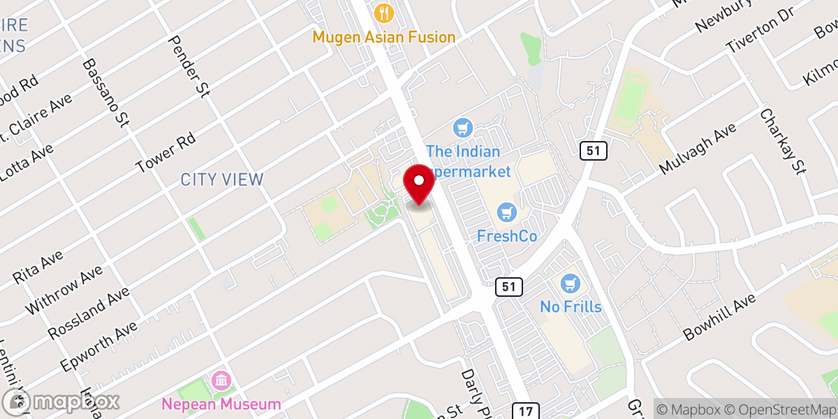 Map showing location of Lighthouse Church Ottawa