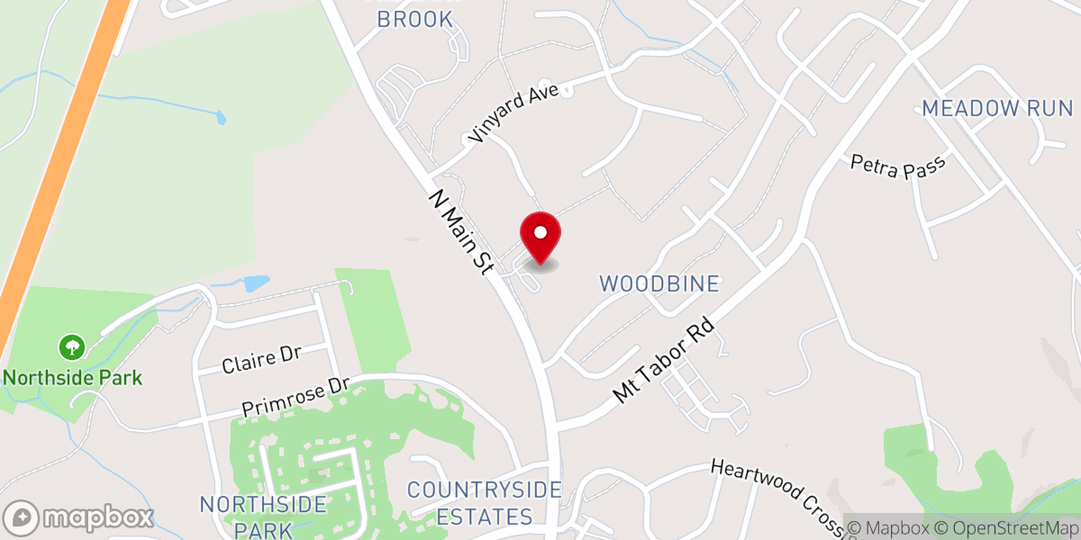Map showing location of Tried Stone Christian Center