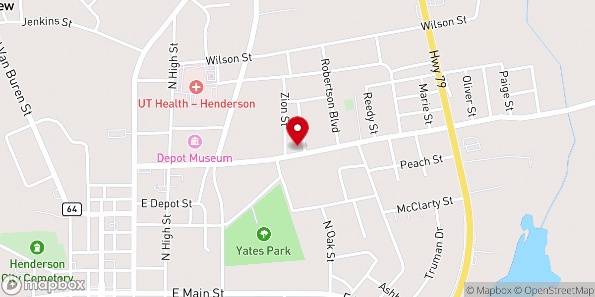 Map showing location of Mt Hebron Baptist Church