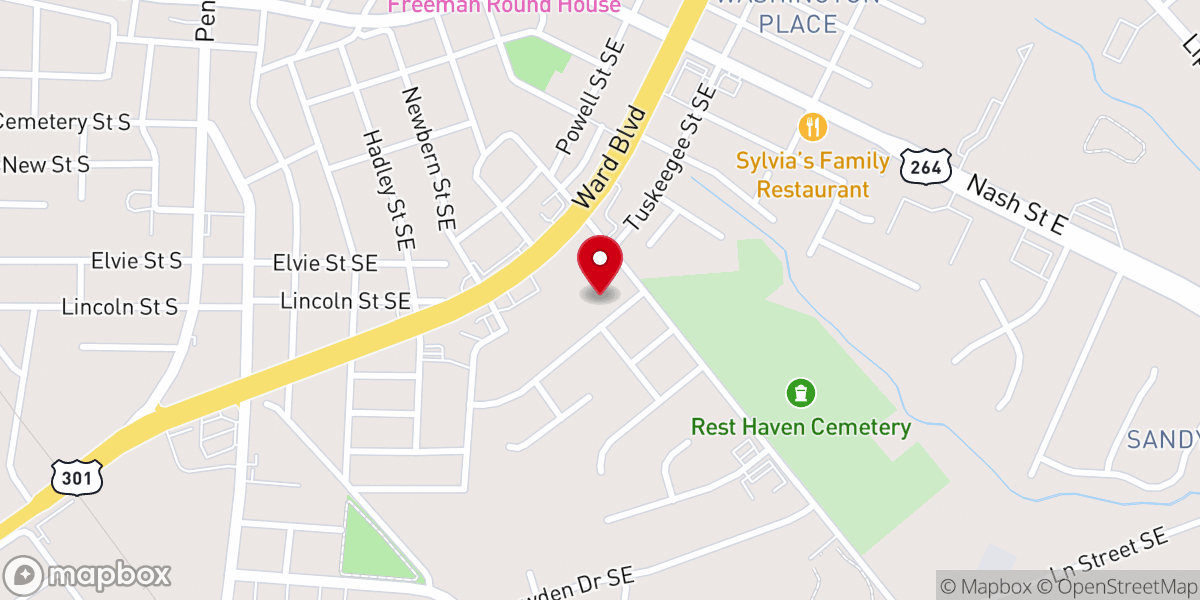 Map showing location of Faith Temple United Holy Church