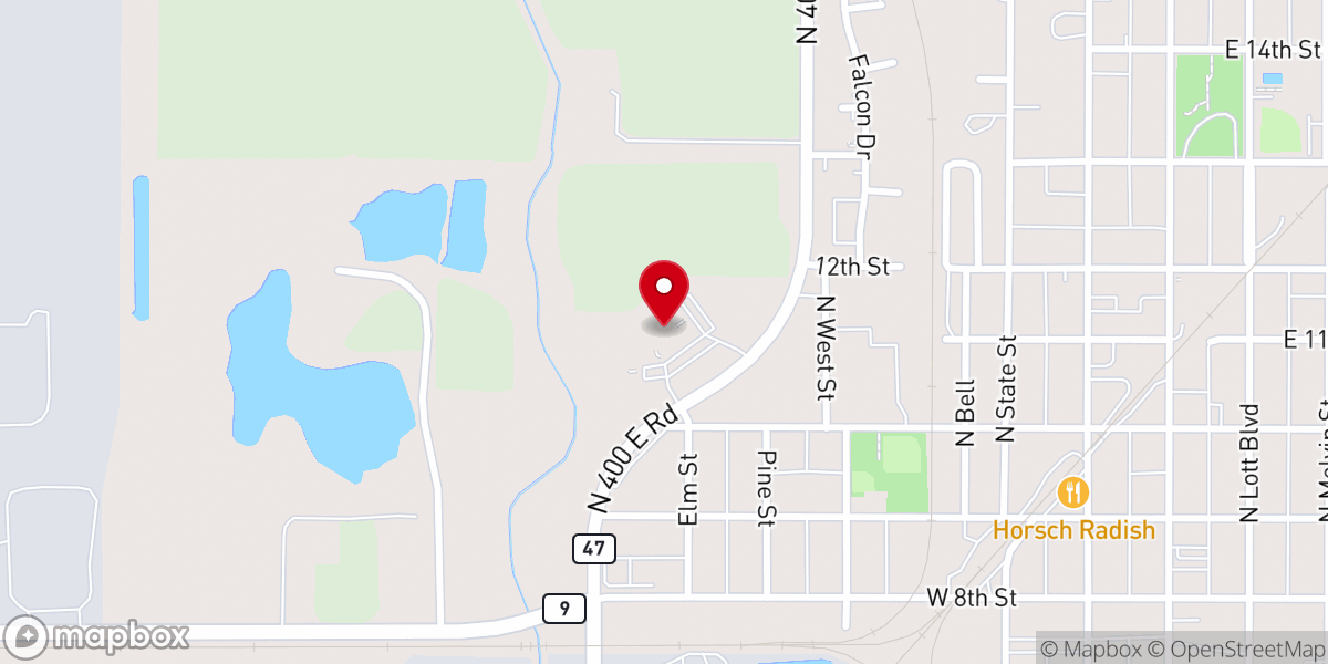 Map showing location of Gibson City Bible Church