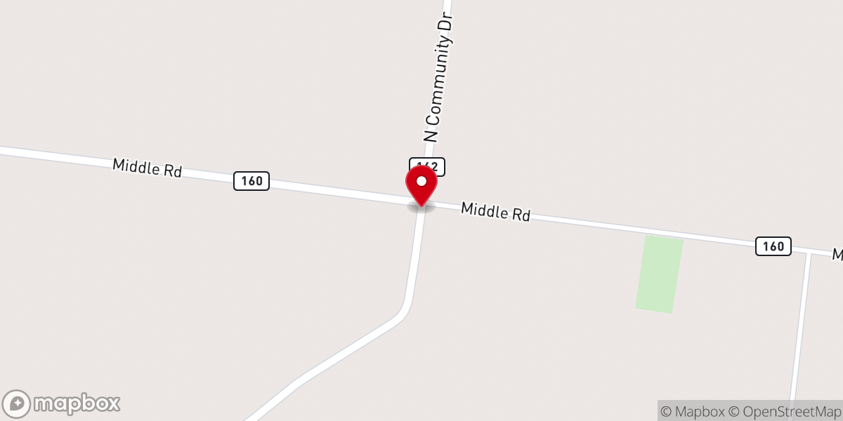 Map showing location of Middle Road Church
