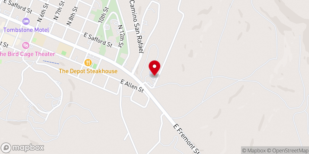 Map showing location of Tombstone Community Food Bank