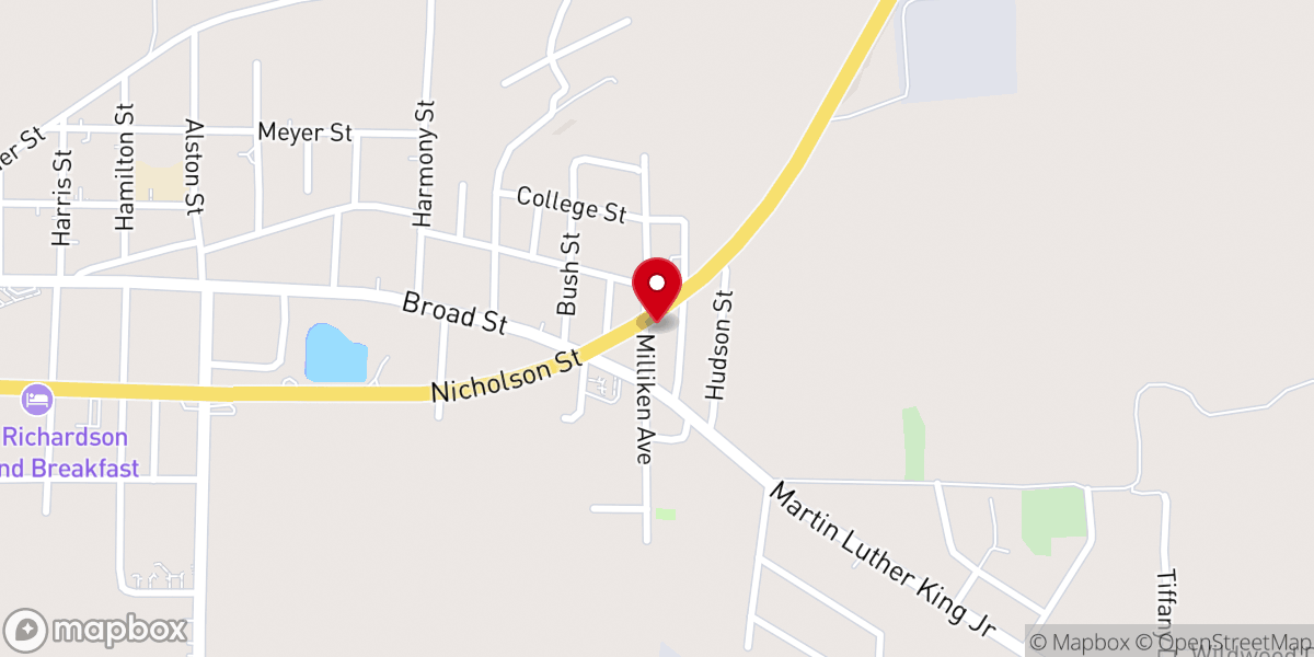 Map showing location of Calvary Baptist Church