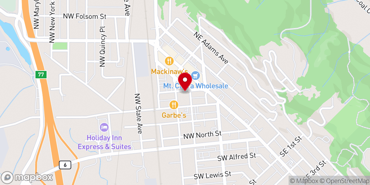 Map showing location of Roberta Sue Church