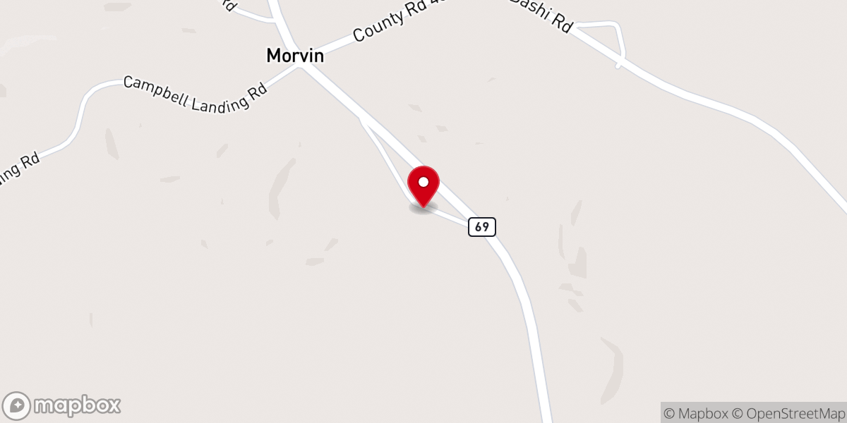 Map showing location of Morvin Church of Christ