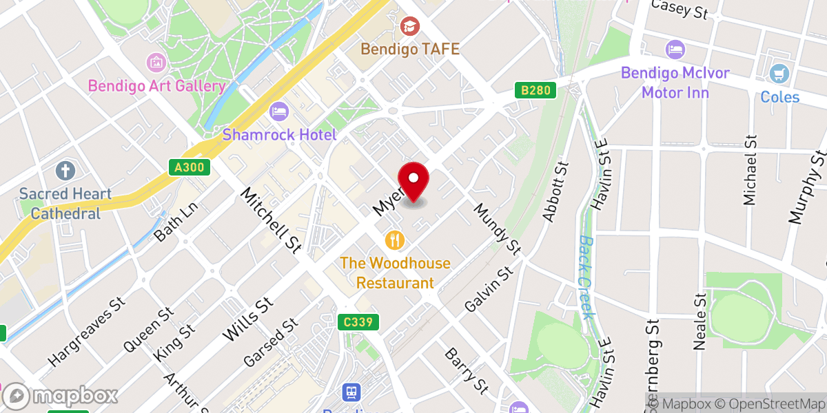 Map showing location of St. Andrew's Uniting Church