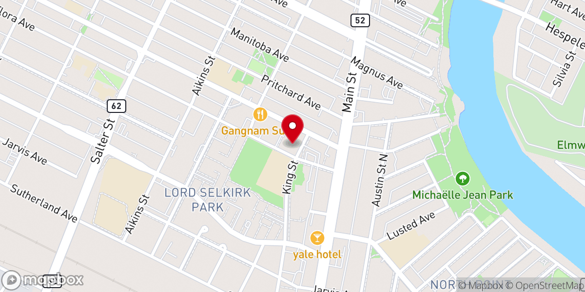 Map showing location of St. Kateri Tekakwitha Aborginal Catholic Parish