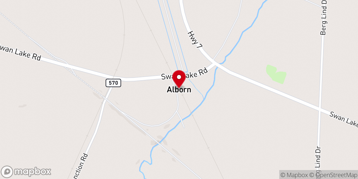 Map showing location of Alborn