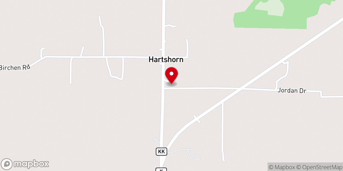Map showing location of Assembly Of God Church Hartshorn Missouri