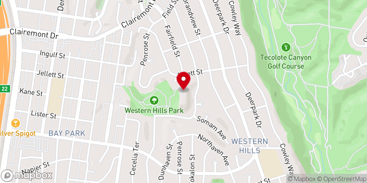 Map showing location of Pioneer Ocean View United Church of Christ