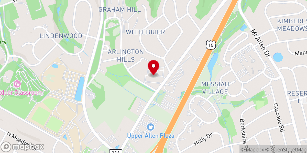 Map showing location of Mechanicsburg Christian Fellowship