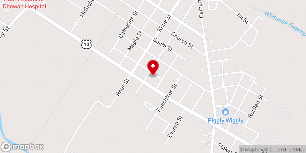 Map showing location of Creech Memorial Church
