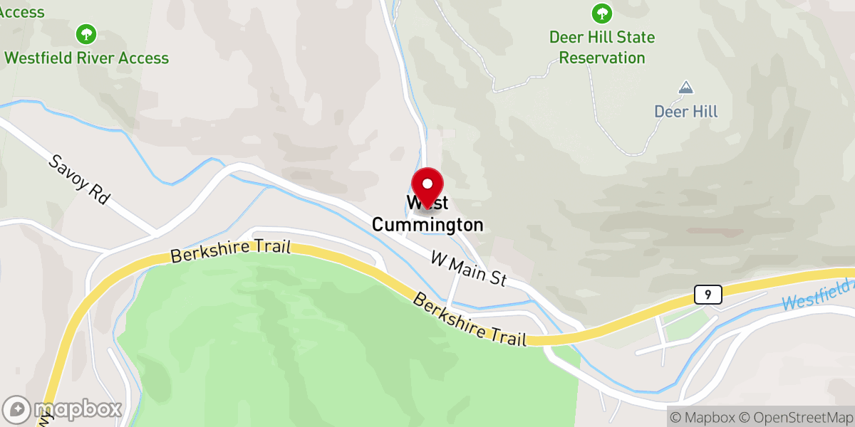 Map showing location of West Cummington