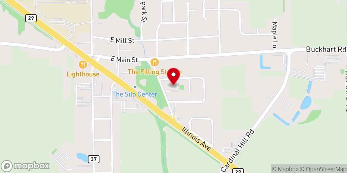 Map showing location of Rochester First Baptist Church